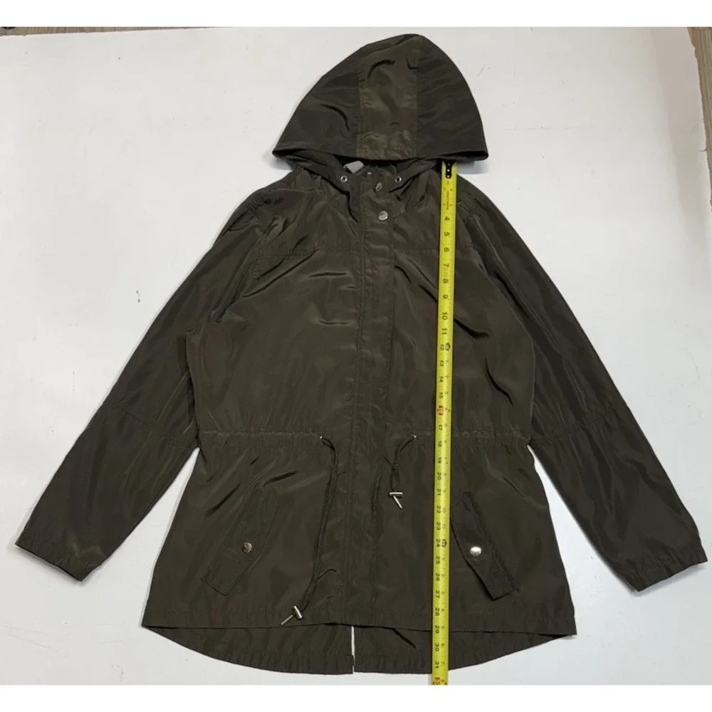 Athletic Collection Windbreaker Jacket Women's XL Army Green Light Weight Hooded
